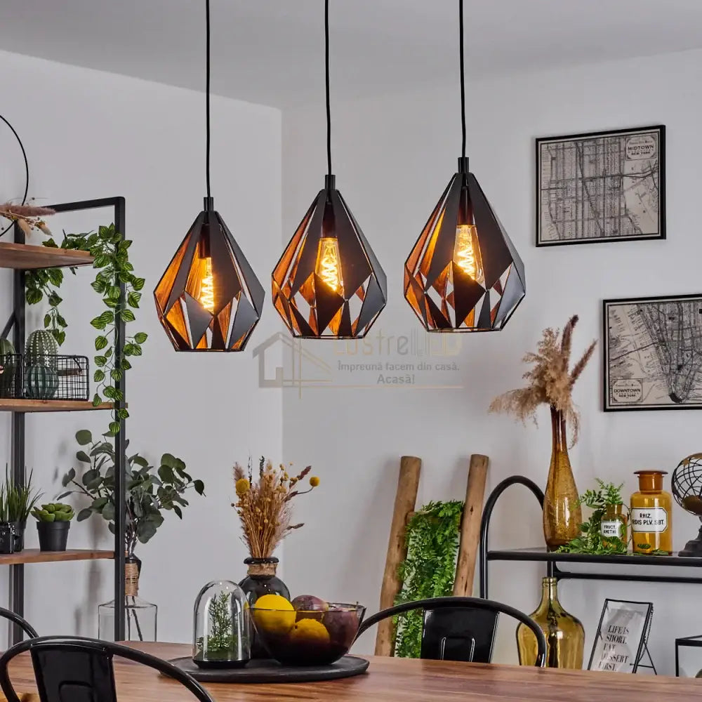 Lustra Pheonix Vintage Liniar Neagra Lighting Fixtures