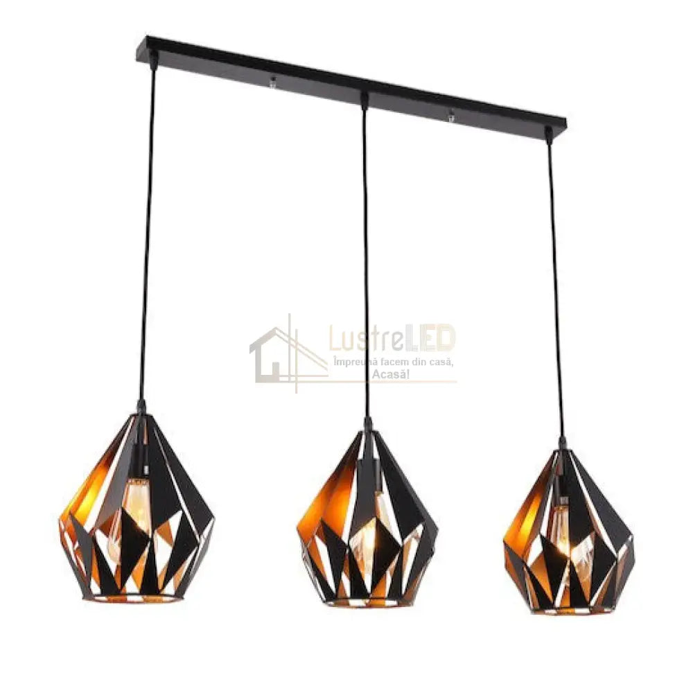 Lustra Pheonix Vintage Liniar Neagra Lighting Fixtures