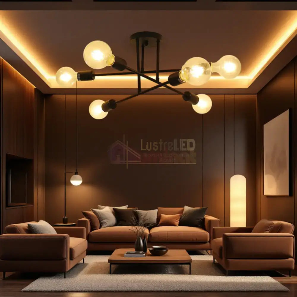 Lustra Vintage 6xE27 BLACK DC 301-6 BK