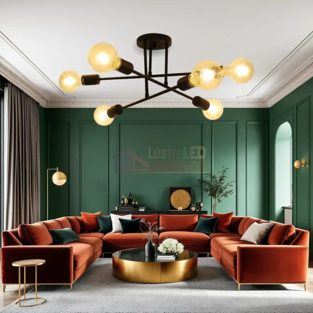 Lustra Retro Black 6xE27 DC 301-6 BK NEAGRA / VINTAGE SI RETRO DESIGN Lighting Fixtures