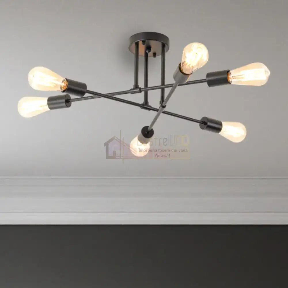 Lustra Retro Black 6xE27 DC 301-6 BK