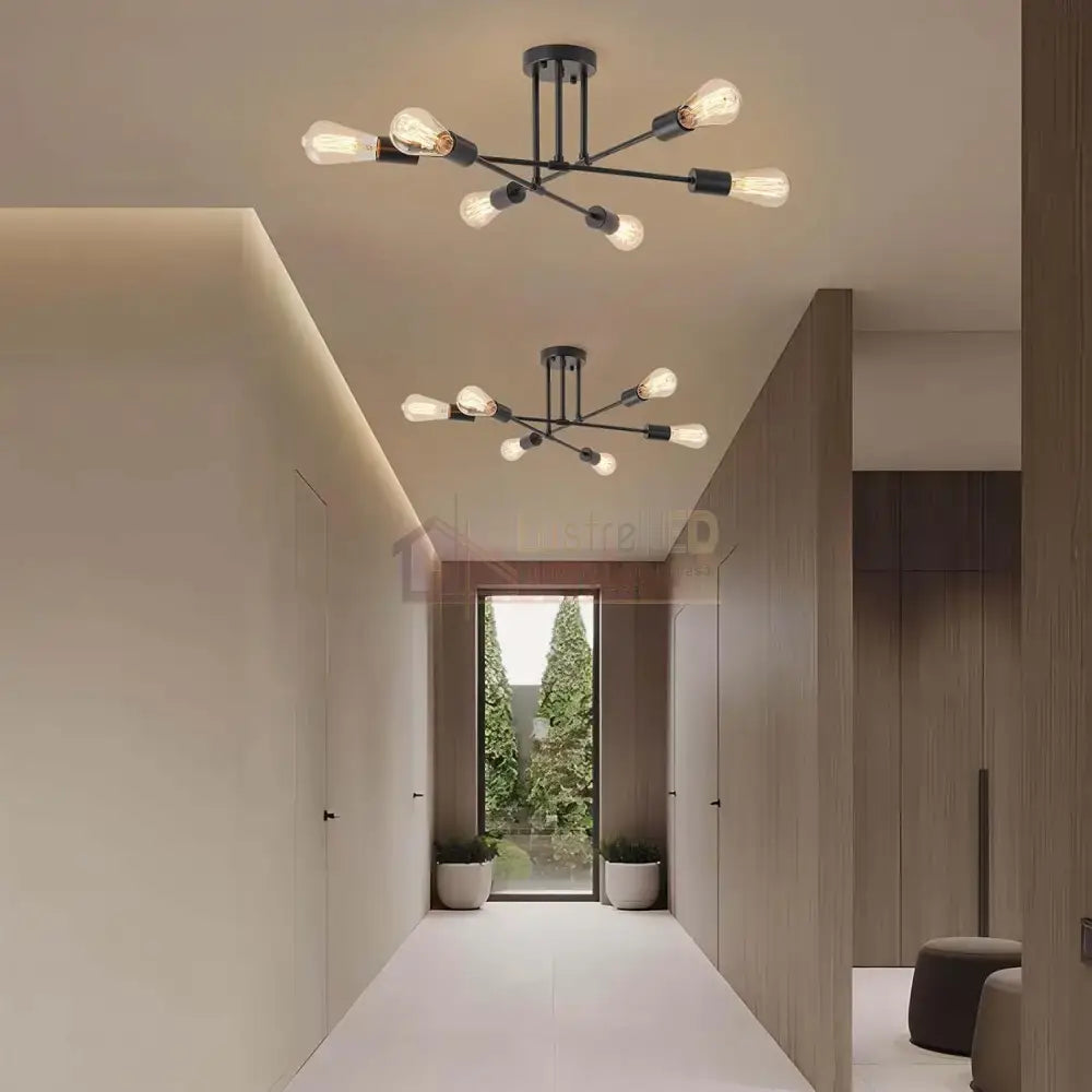 Lustra Retro Black 6xE27 DC 301-6 BK NEAGRA / VINTAGE SI RETRO DESIGN Lighting Fixtures