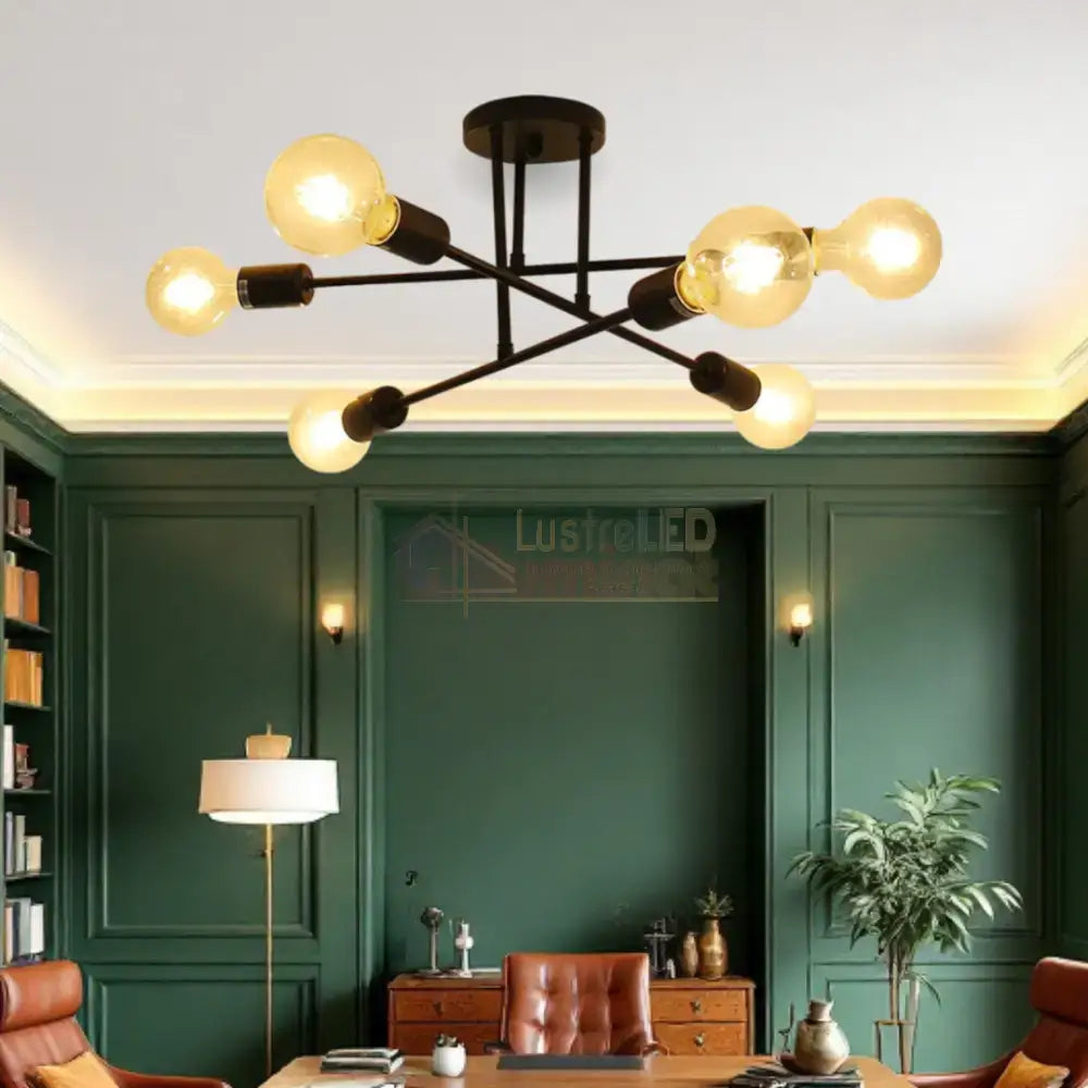 Lustra Vintage 6xE27 BLACK DC 301-6 BK