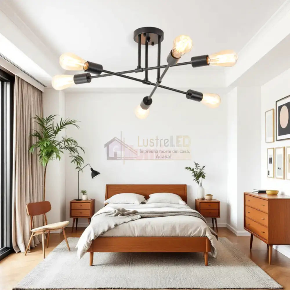 Lustra Retro Black 6xE27 DC 301-6 BK