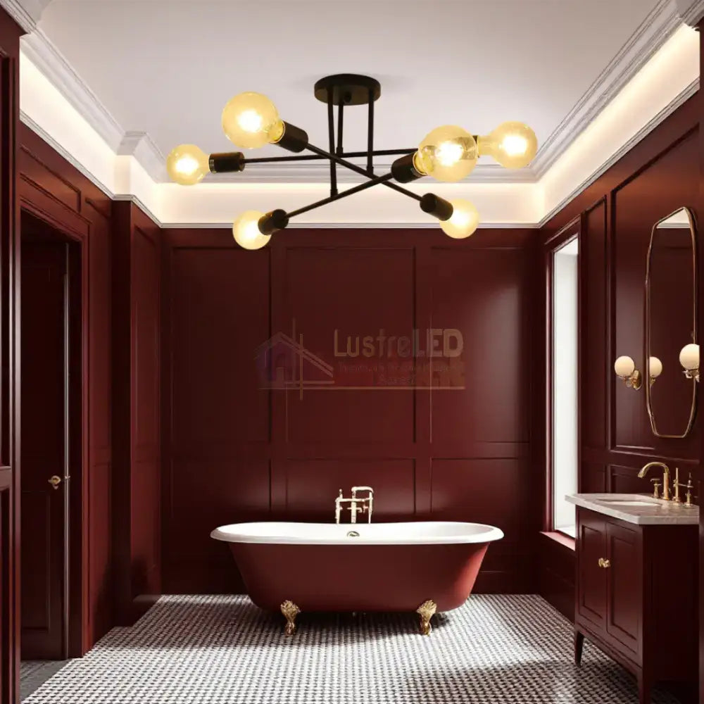 Lustra Retro Black 6xE27 DC 301-6 BK