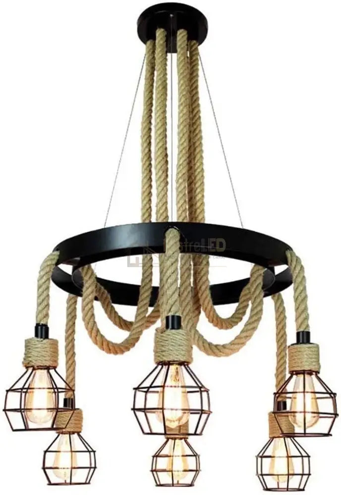 Lustra Retro Design Circle 6Xe27 Lighting Fixtures