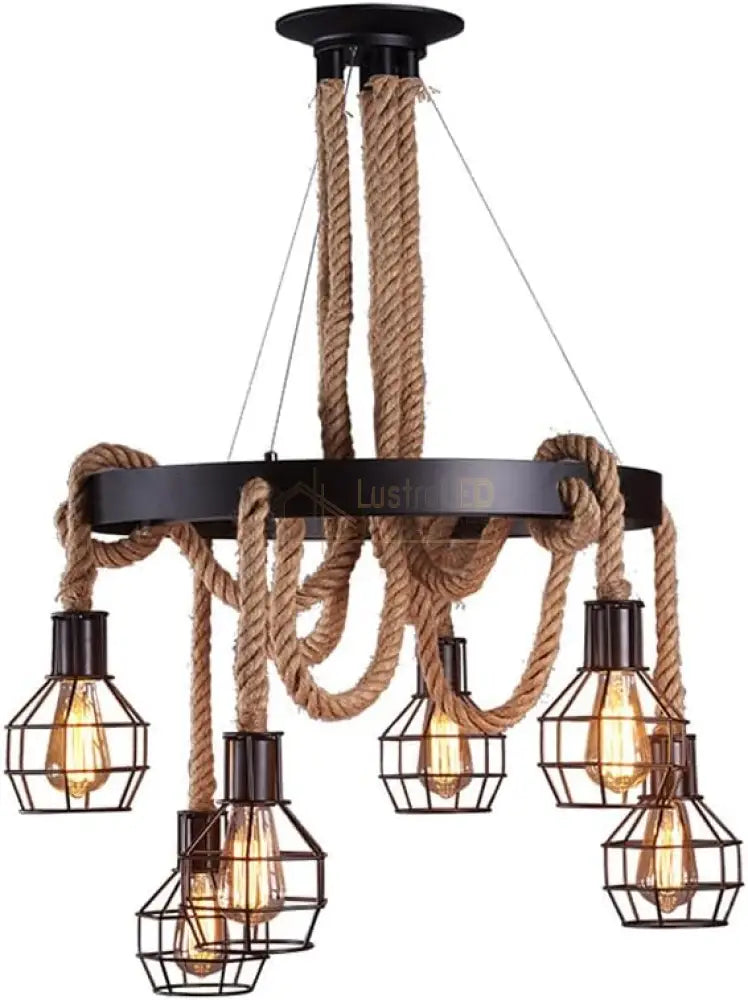 Lustra Retro Design Circle 6Xe27 Lighting Fixtures