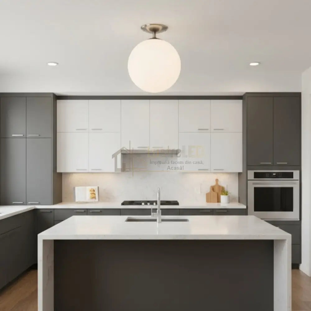 Lustra RONDO Abajur Mat White & Silver Eglo Chandeliers