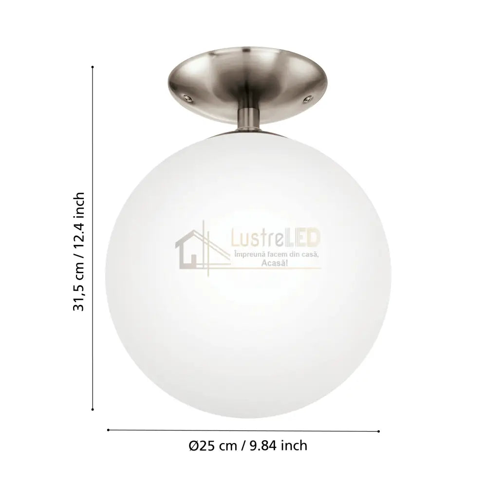 Lustra RONDO Abajur Mat White & Silver Eglo Chandeliers