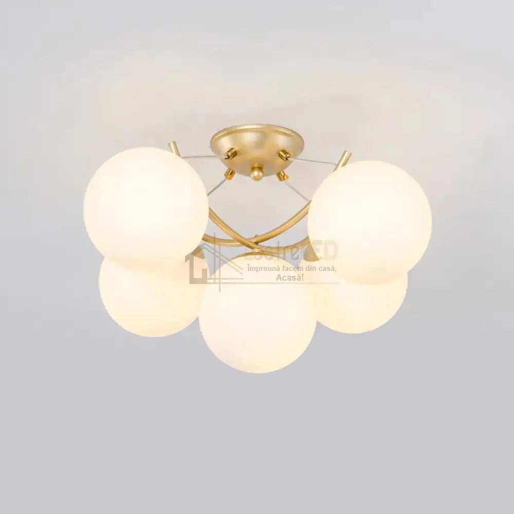 Lustra SERVA Gold Abajur Mat 5xE27 Chandeliers