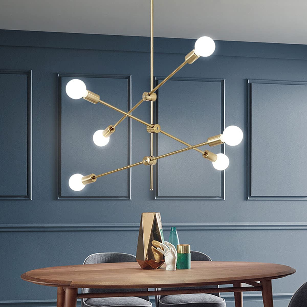 Lustra Stil Nordic Mid-Century 6xE27 Gold