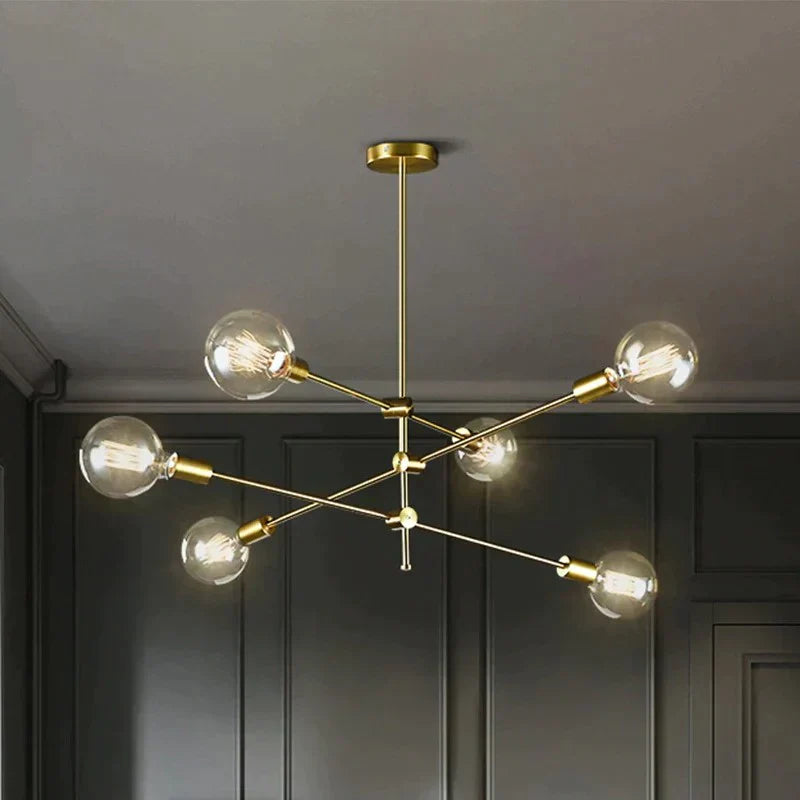 Lustra Stil Nordic Mid-Century 6xE27 Gold