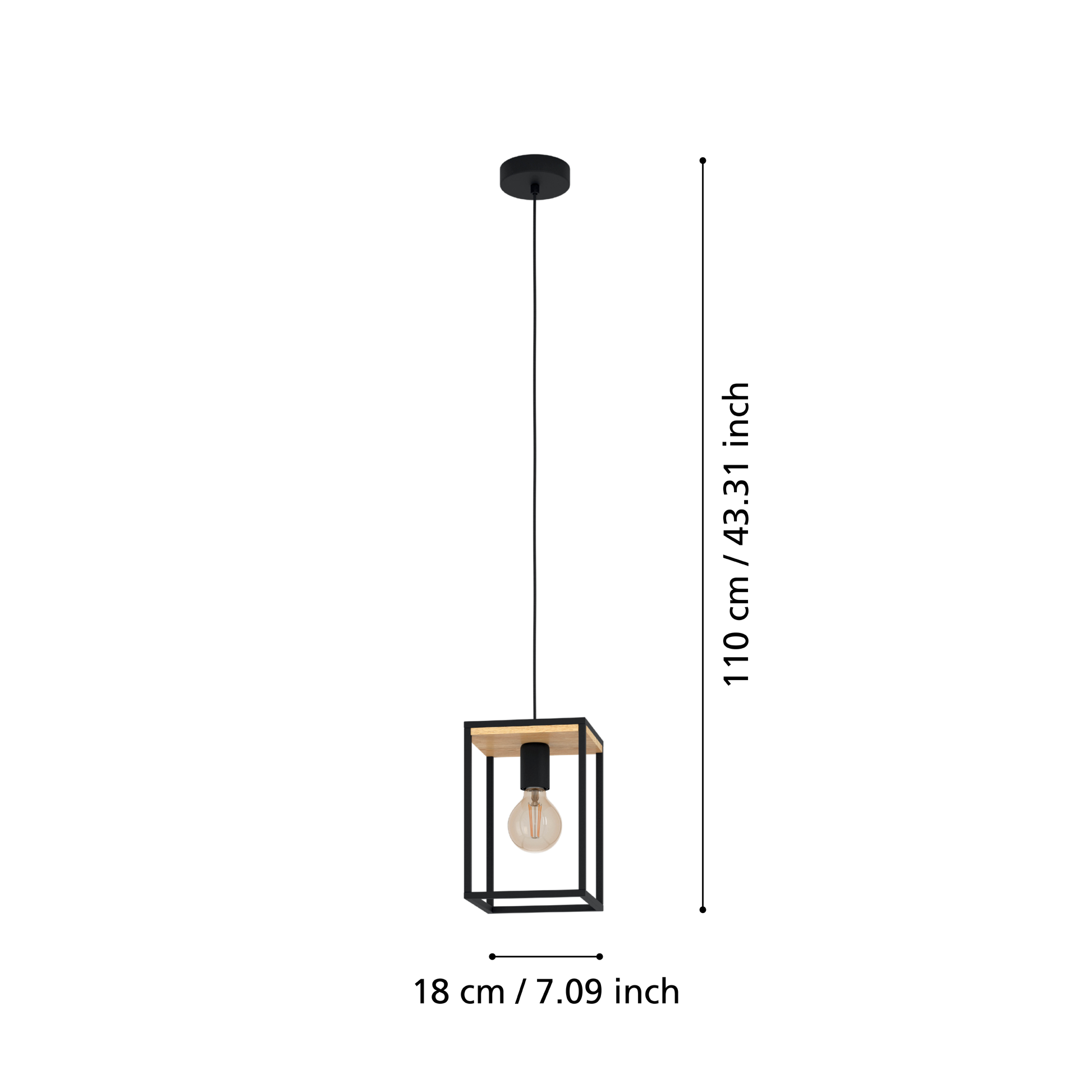 Lustra Suspendata 1xE27 LIBERTAD EGLO 99795 NEGRU + MARO / MINIMALIST DESIGN Lighting Fixtures