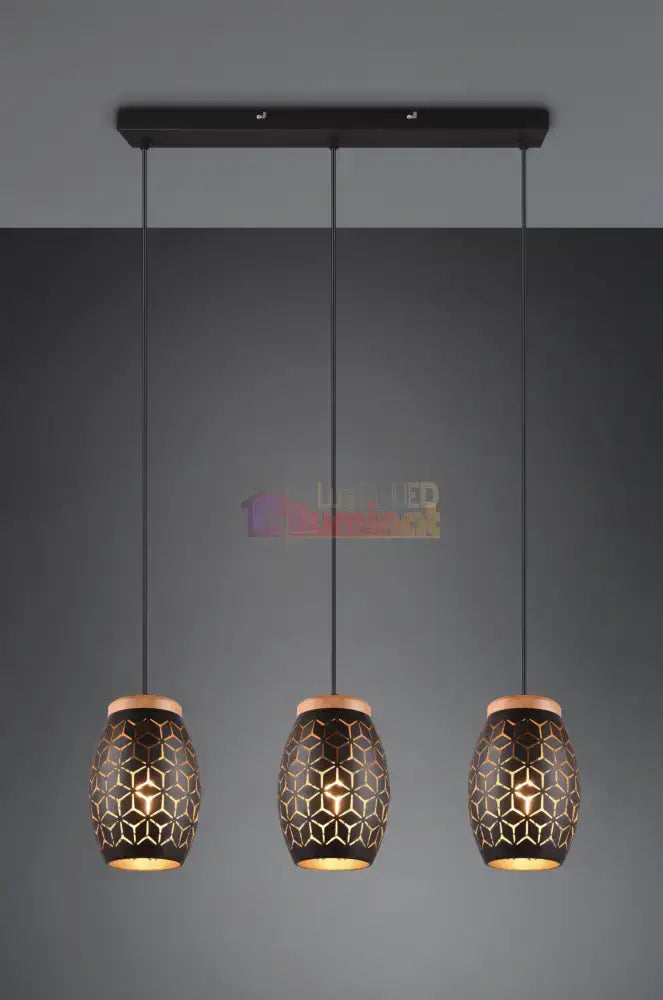 Lustra Suspendata 3xE27 BIDAR Neagra NEAGRA / VINTAGE SI RETRO DESIGN Lighting Fixtures