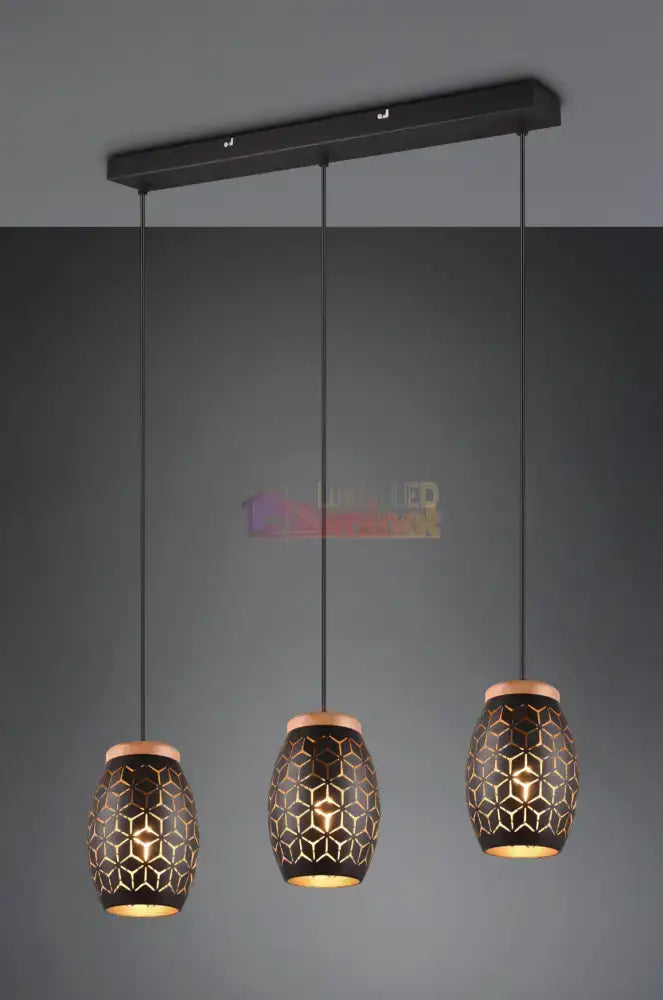Lustra Suspendata 3xE27 BIDAR Neagra NEAGRA / VINTAGE SI RETRO DESIGN Lighting Fixtures