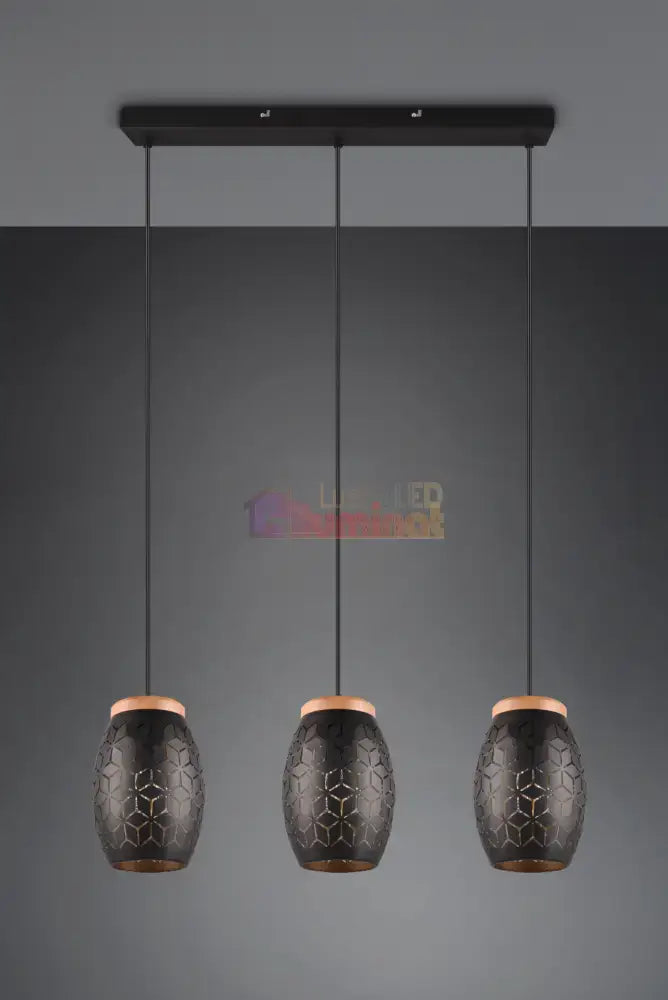 Lustra Suspendata 3xE27 BIDAR Neagra NEAGRA / VINTAGE SI RETRO DESIGN Lighting Fixtures