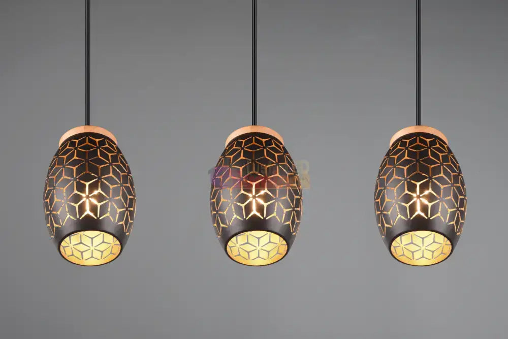 Lustra Suspendata 3xE27 BIDAR Neagra NEAGRA / VINTAGE SI RETRO DESIGN Lighting Fixtures