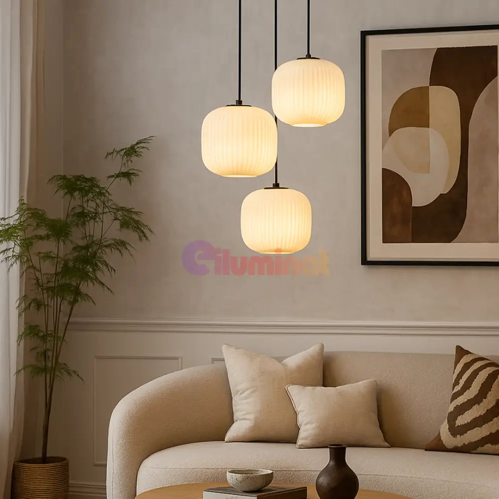 Lustra Suspendata INFESTO GLASS Vintage Suport Rotund 3xE27