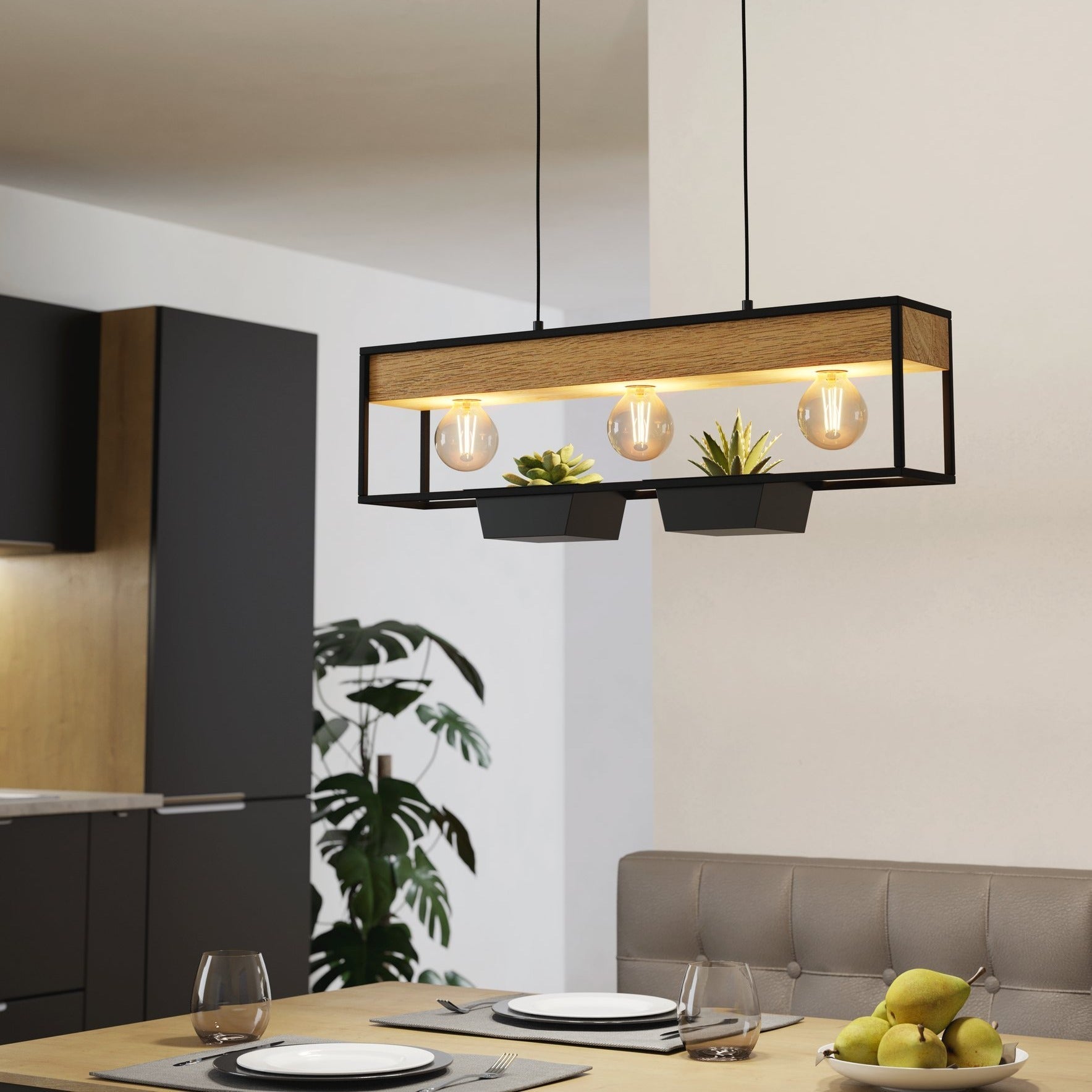 Lustra Suspendata 3xE27 LIBERTAD 1 EGLO 900349 NEAGRA / VINTAGE SI RETRO DESIGN Lighting Fixtures