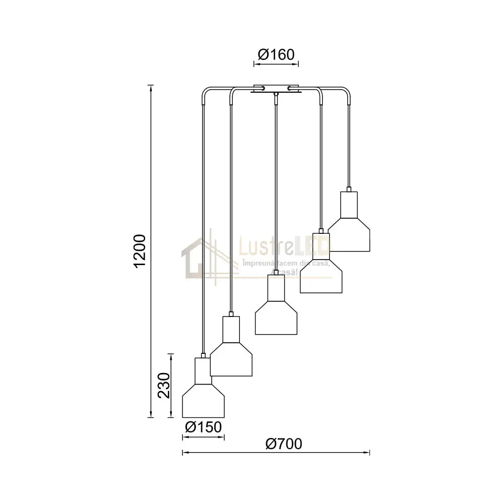 Lustra Suspendata 5Xe27 Arcane Black Chandeliers