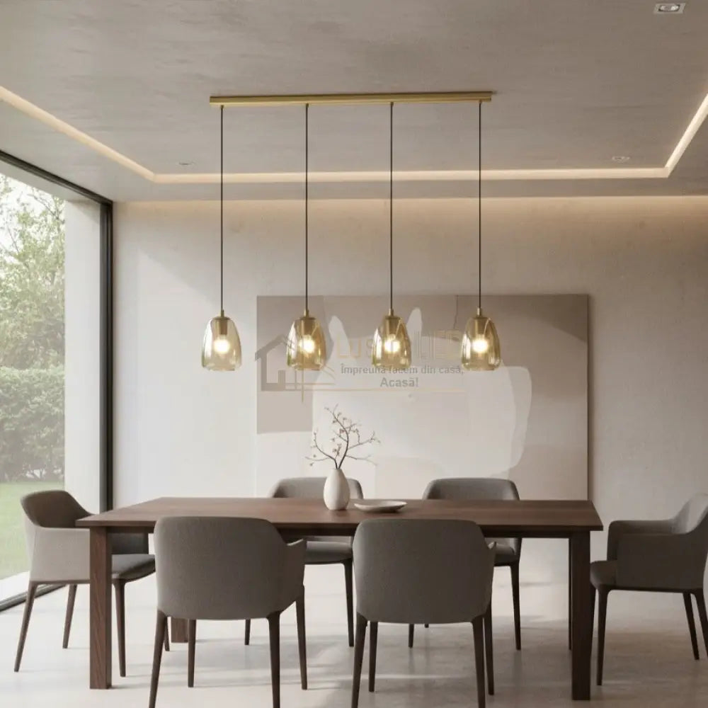 Lustra Suspendata ALOBRASE Gold Eglo Chandeliers