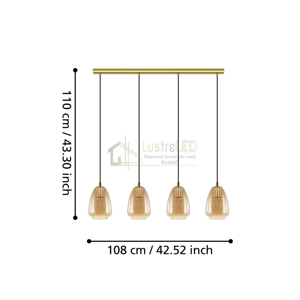 Lustra Suspendata ALOBRASE Gold Eglo Chandeliers