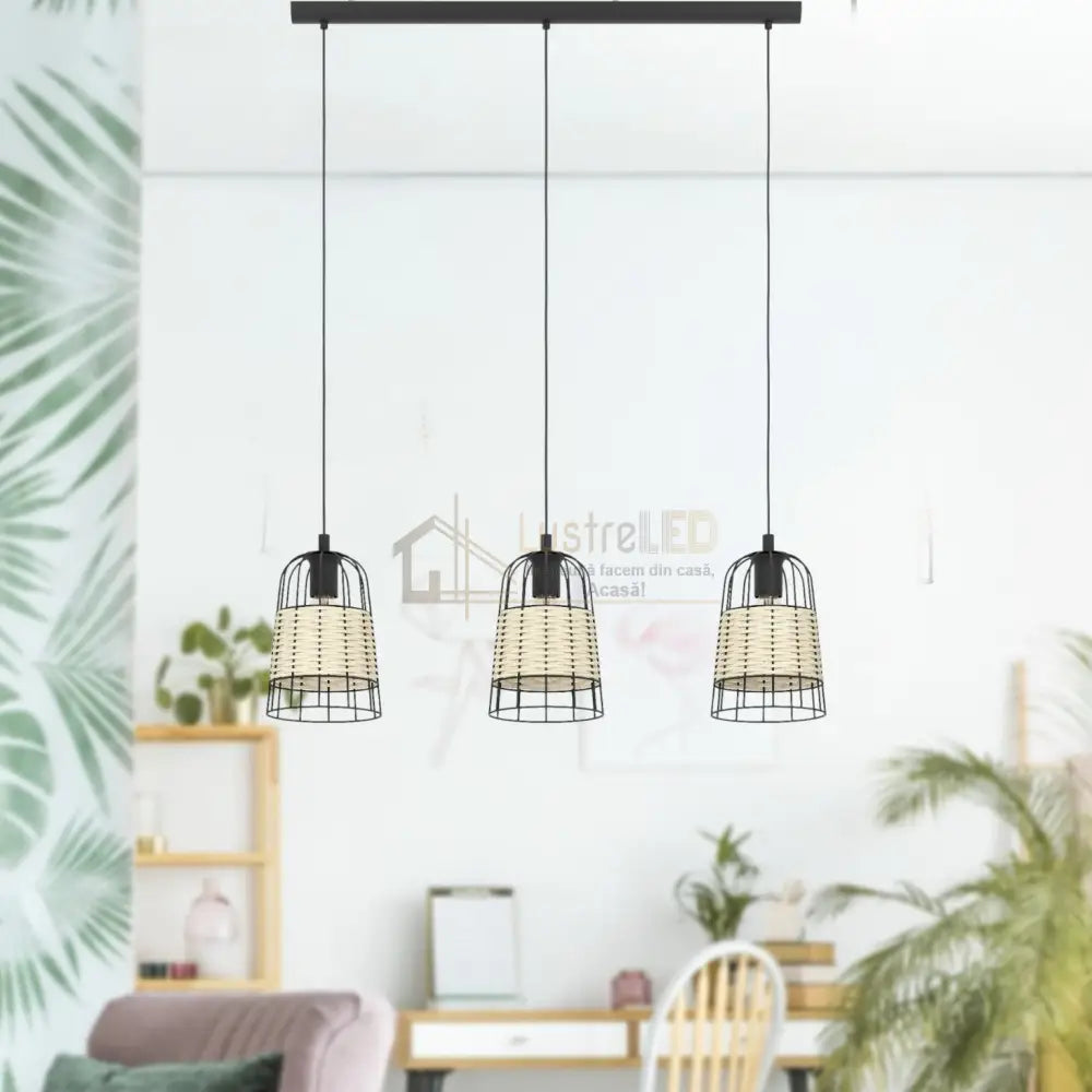 Lustra Suspendata ANWICK Wood 110CM LEMN / SUSPENDATE / 110CM Chandeliers