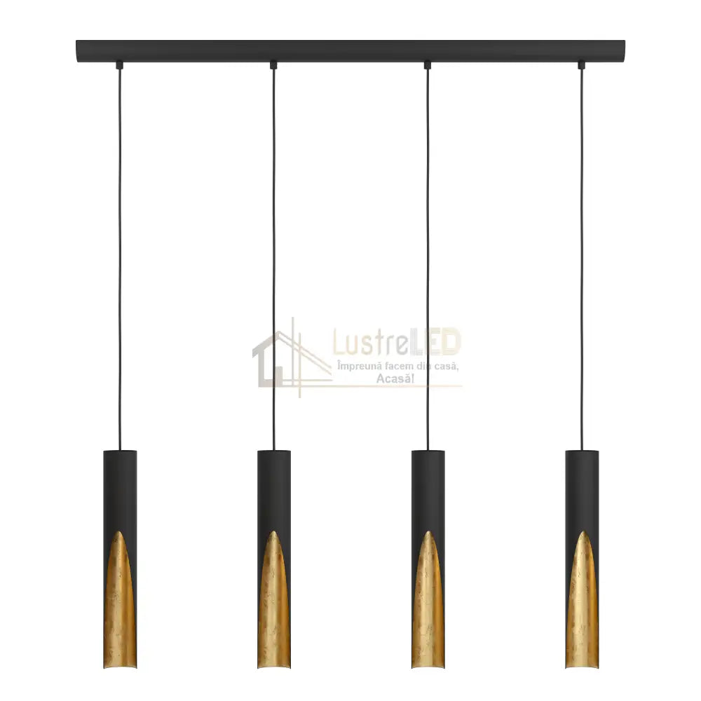 Lustra Suspendată BARBOTTO Black & Gold 110CM NEGRU + AURIU / SUSPENDATE / 110CM Chandeliers