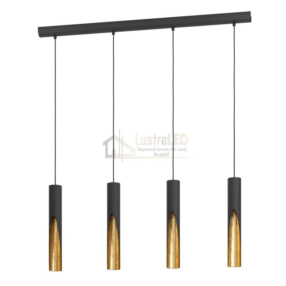 Lustra Suspendată BARBOTTO Black & Gold 110CM NEGRU + AURIU / SUSPENDATE / 110CM Chandeliers