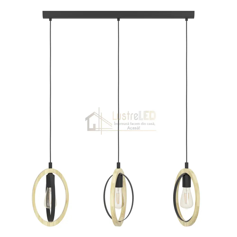 Lustra Suspendata BASILDON Nature Black 110CM NEAGRA / VINTAGE SI RETRO DESIGN / 110CM Chandeliers