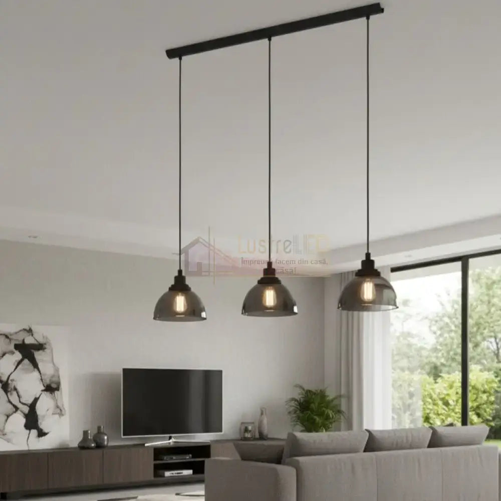 Lustra Suspendata BELESER Black 110CM NEAGRA / ABAJUR / 110CM Chandeliers