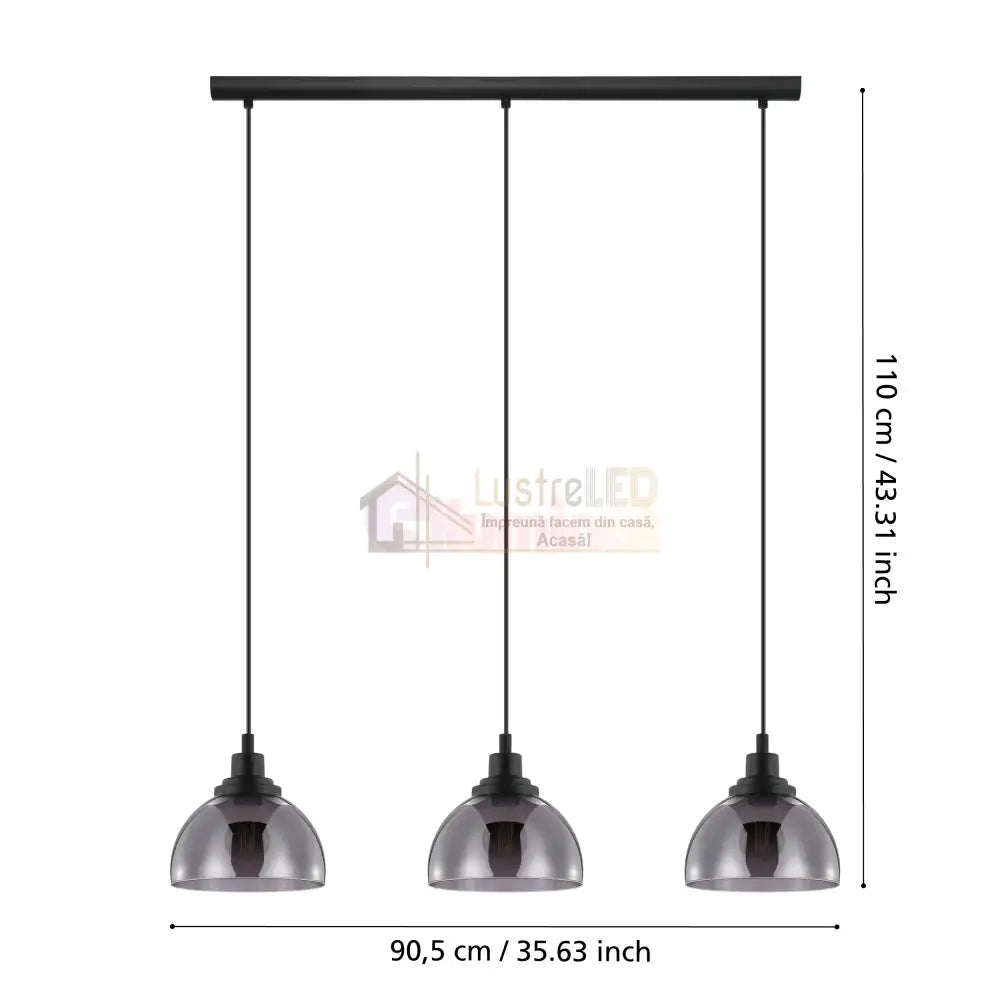 Lustra Suspendata BELESER Black 110CM NEAGRA / ABAJUR / 110CM Chandeliers