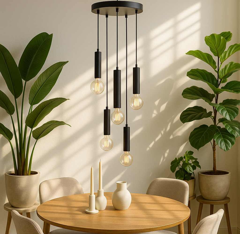 Lustra Suspendata BLACK DROP 5xE27