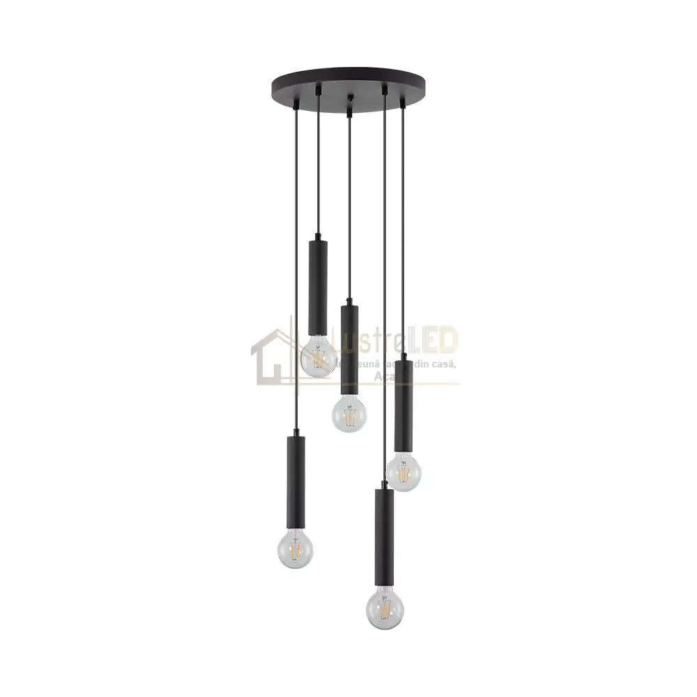 Lustra Suspendata BLACK DROP 5xE27 NEAGRA / SUSPENDATE Chandeliers