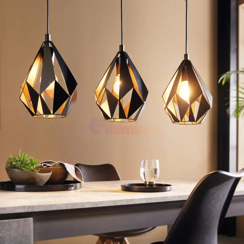 Lustra Suspendata CARLTON 1 Black 110CM NEAGRA / VINTAGE SI RETRO DESIGN / 110CM Chandeliers