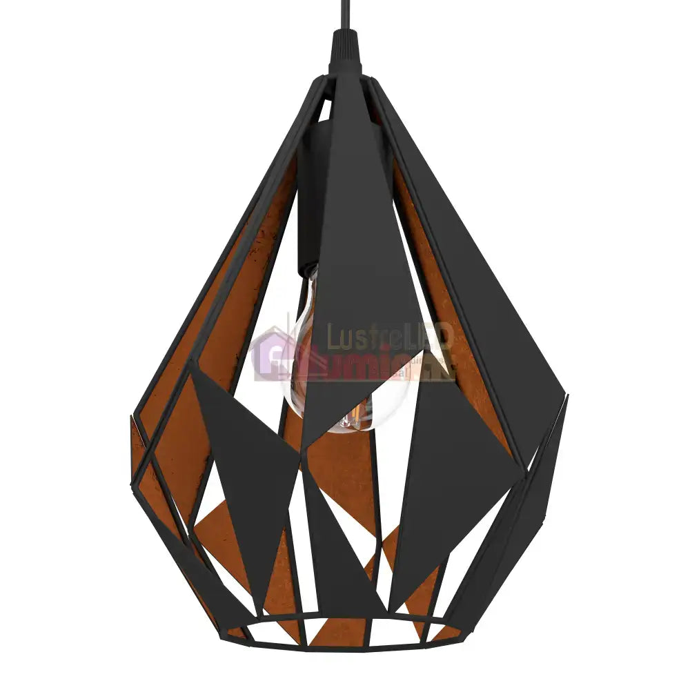 Lustra Suspendata CARLTON 1 Black 110CM NEAGRA / VINTAGE SI RETRO DESIGN / 110CM Chandeliers