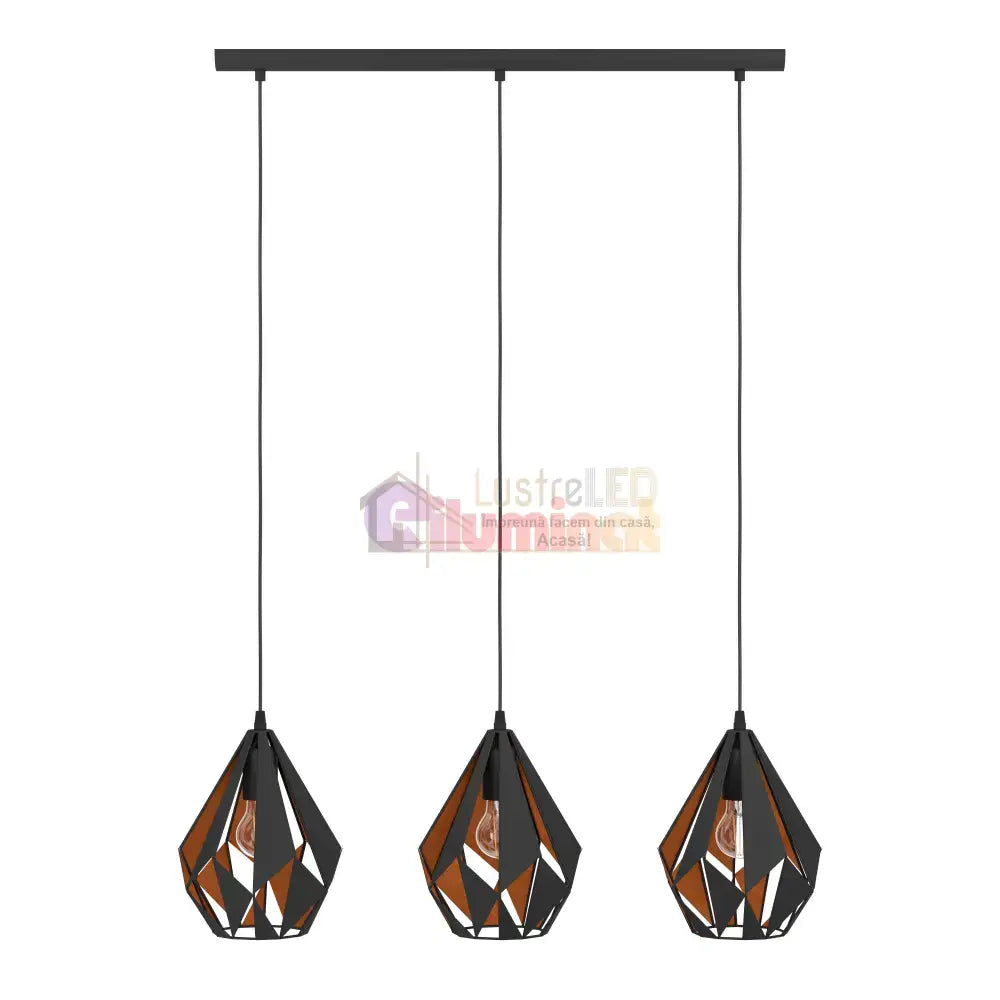 Lustra Suspendata CARLTON 1 Black 110CM NEAGRA / VINTAGE SI RETRO DESIGN / 110CM Chandeliers