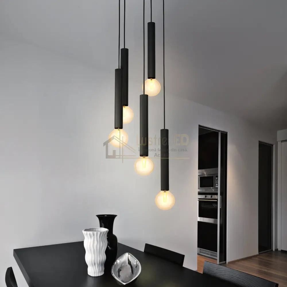 Lustra Suspendata CORTENOVA Black 5xE27 Eglo Chandeliers