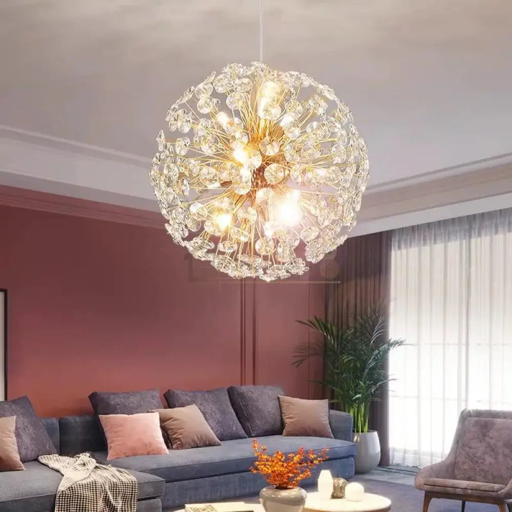 Lustra Suspendata Crystal Dandelion Gold Chandeliers