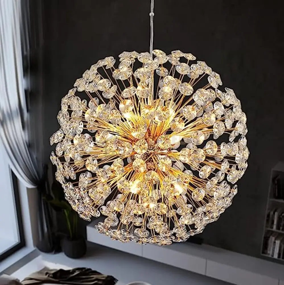 Lustra Suspendata Crystal Dandelion Gold Chandeliers