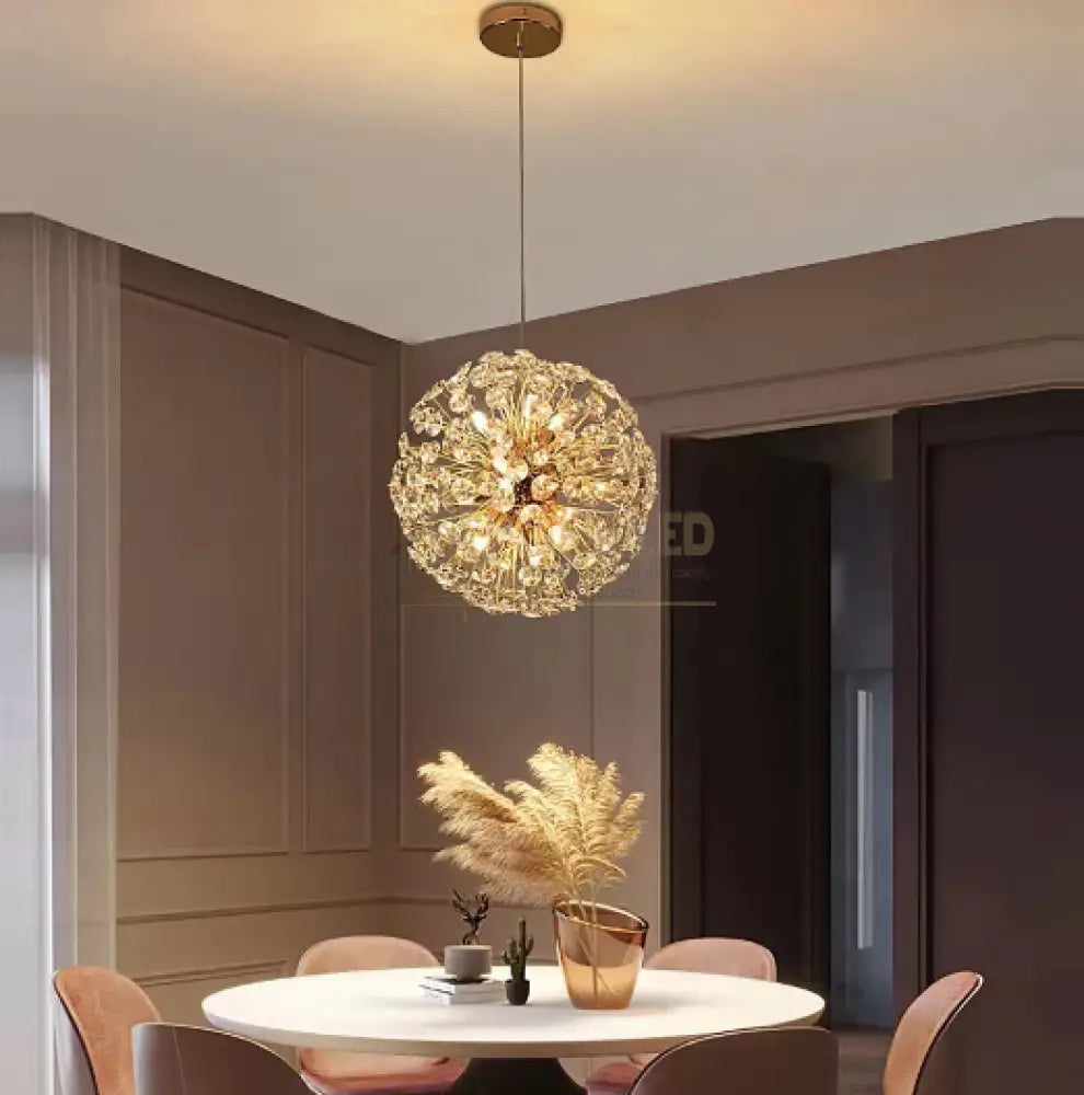 Lustra Suspendata Crystal Dandelion Gold Chandeliers