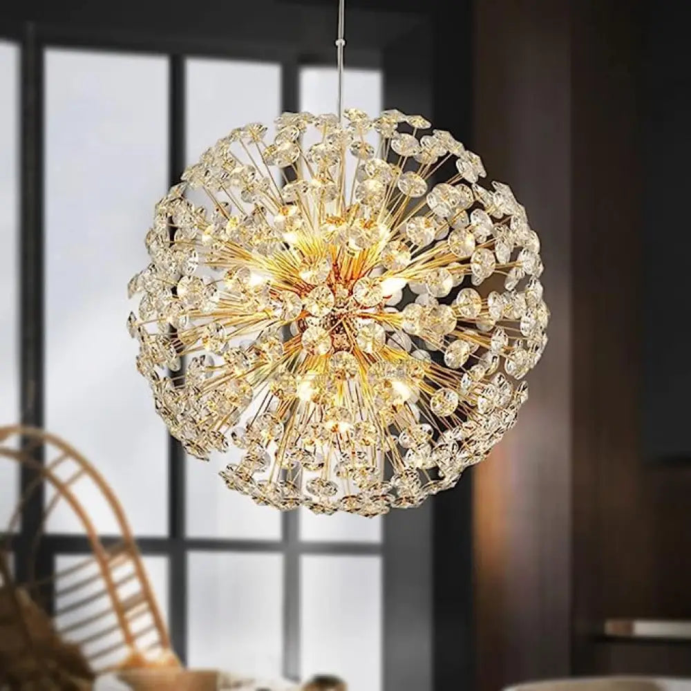 Lustra Suspendata Crystal Dandelion Gold Chandeliers