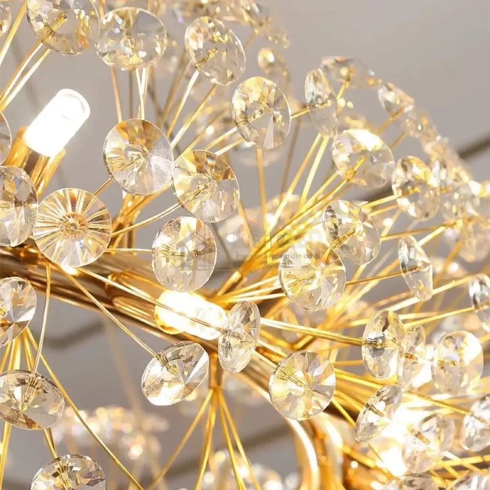 Lustra Suspendata Crystal Dandelion Gold Xxl Chandeliers