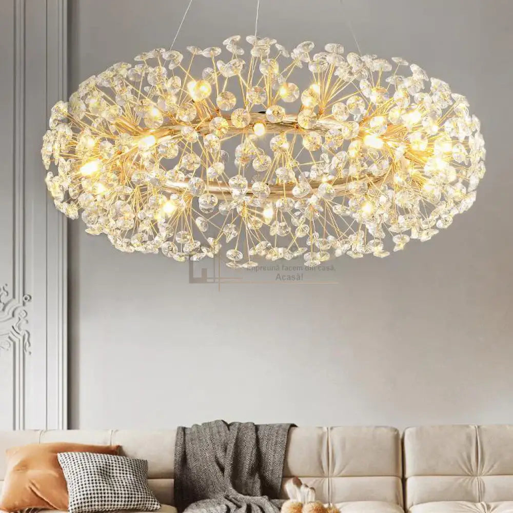 Lustra Suspendata Crystal Dandelion Gold Xxl Chandeliers