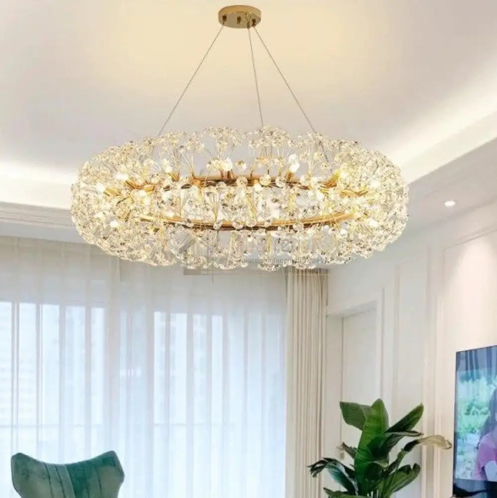 Lustra Suspendata Crystal Dandelion Gold Xxl Chandeliers