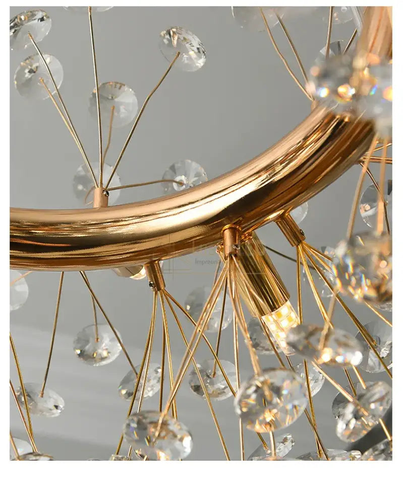 Lustra Suspendata Crystal Dandelion Gold Xxl Chandeliers