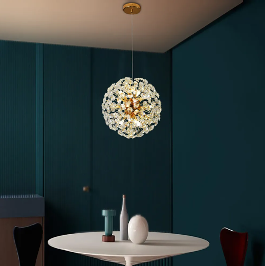 Lustra Suspendata Crystal Dandelion Gold