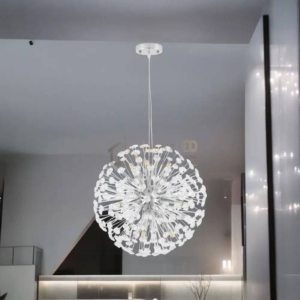 Lustra Suspendata Crystal Dandelion Silver Chandeliers