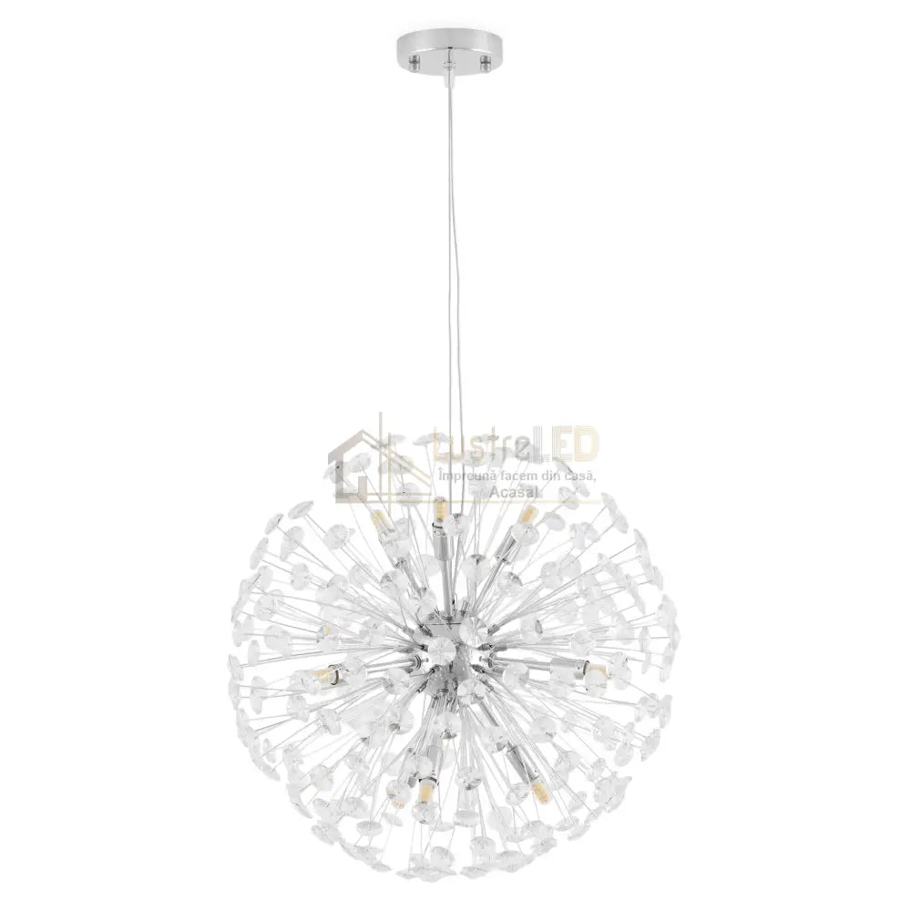 Lustra Suspendata Crystal Dandelion Silver Chandeliers