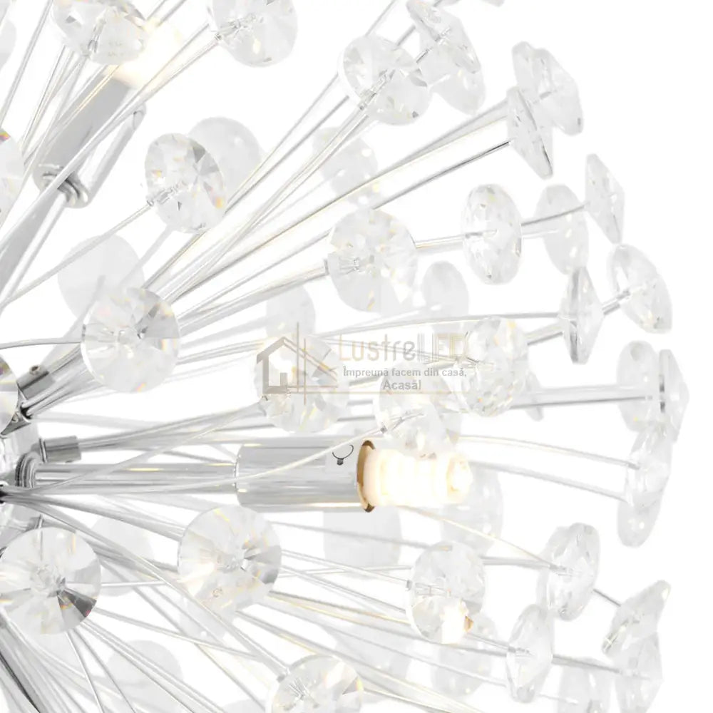 Lustra Suspendata Crystal Dandelion Silver Chandeliers